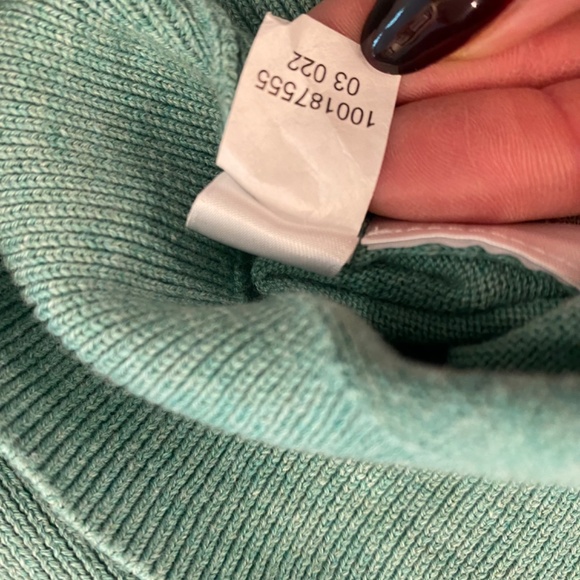 Brooks Brothers Sweater Men's Medium Teal Supima Cotton 1/4 Zip Pullover - Picture 7 of 7
